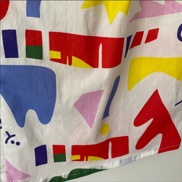 Nooworks Multicolor Abstract Print Ruffle Sleeve Blouse - White Base - Picture 8 of 10